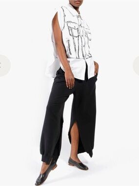MM6 Maison Martin Margiela Black spilt leg joggers sweatpant sz small S